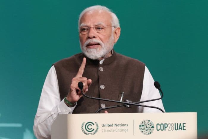 दुबई में प्रधानमंत्री ने विकसित देशों से क्लाइमेट फाइनेंस मुहैया कराने का भी आग्रह किया। फोटो: @MEAIndia on X